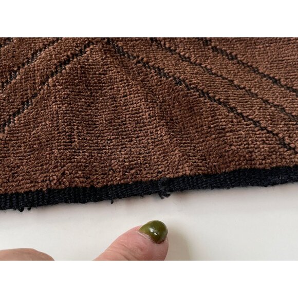 Vintage 1980s towels, plush bath + hand towel set, chocolate brown - Picture 7 of 9